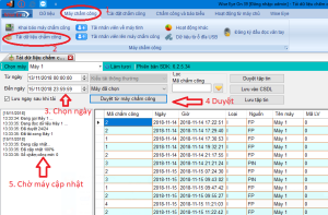 duyệt dữ liệu chấm công